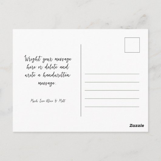 考えの編集可能な春の花を持つ文字 ポストカード (裏面)