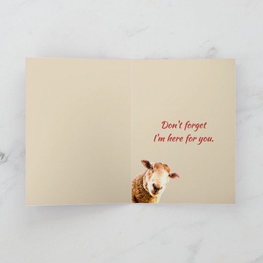 考えの羊のおもしろい動物のユーモア カード (内部)