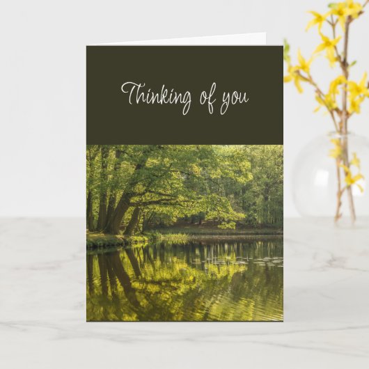 考えの美しい池の水木の森 カード (黄色い花)