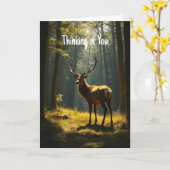 考えの美しい鹿の動物 カード (黄色い花)