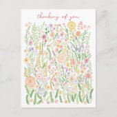 考えの花のフィールド牧草地フローラ ポストカード (正面)