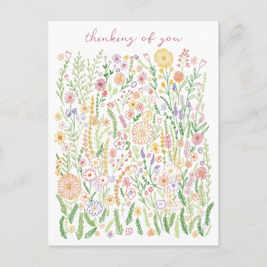 考えの花のフィールド牧草地フローラ ポストカード (正面)