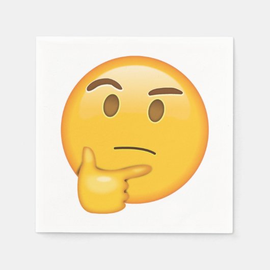 考えの顔 – 絵文字 スタンダードカクテルナプキン (正面)