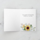 考えの黄色のひまわりフローラカード カード (内部)