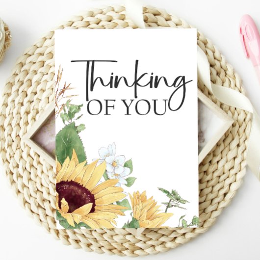 考えの黄色のひまわりフローラカード カード