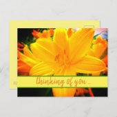考えの黄色のオレンジの日ゆりの花 ポストカード (正面/裏面)