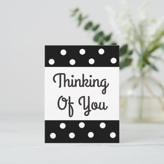 考えの黒白水玉模様はがき ポストカード