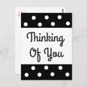 考えの黒白水玉模様はがき ポストカード (正面/裏面)