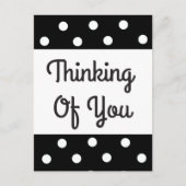 考えの黒白水玉模様はがき ポストカード (正面)