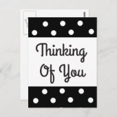 考えの黒白水玉模様はがき ポストカード (正面/裏面)