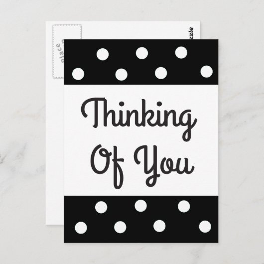 考えの黒白水玉模様はがき ポストカード (正面/裏面)