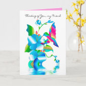 考えのHummingbird & Flowers カード (黄色い花)