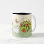 考えのMug -花模様 ツートーンマグカップ (正面右)