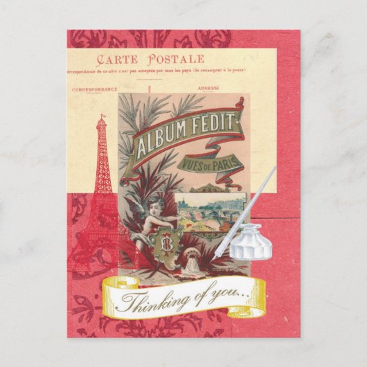 考えのParisian Collageはがき ポストカード (正面)