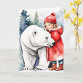 考えのPolar Bear Hug カード (黄色い花)