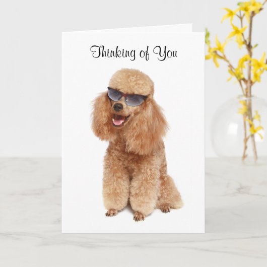 考えのPoodle Greeting Card - Verse カード (黄色い花)