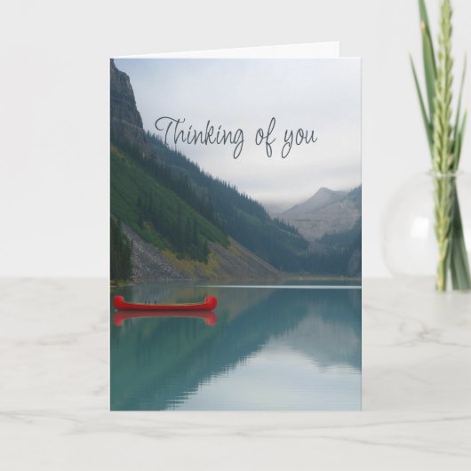 考えのRed Canoe Calm Lake Mountains カード (正面)