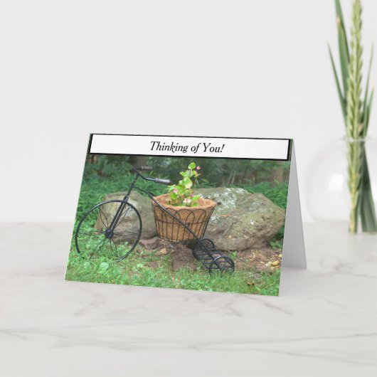 考えのYou Bicycle Pinkの花 カード (正面)