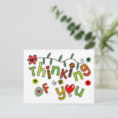 考えのYou Cartoon Doodle文字 ポストカード (スタンド正面)