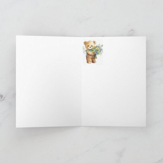 考えのYou Flowers & Teddy Bear カード (内部)