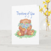 考えのYou Flowers & Teddy Bear カード (黄色い花)