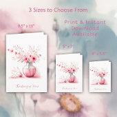 考えのYou Pink花瓶と花の悔やみや弔慰 カード