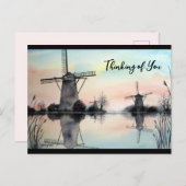 考えのYou Windmills at Dawn Water color ポストカード (正面/裏面)