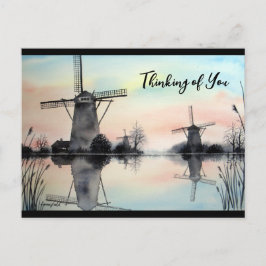 考えのYou Windmills at Dawn Water color ポストカード