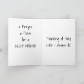 「考えるあなた」の「私は常に友達の詩を」 カード (内部)