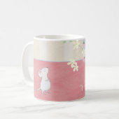 考えるかわいい白ネズミ コーヒーマグカップ (正面左)