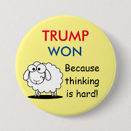 "-考えることが堅い!"はので切札勝ちました ヒツジを使って 缶バッジ