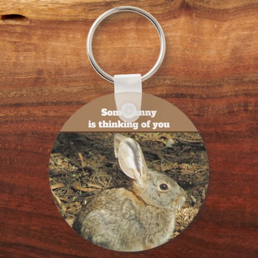 考えるさんの可愛いバニー勇気付けられる キーホルダー (正面)