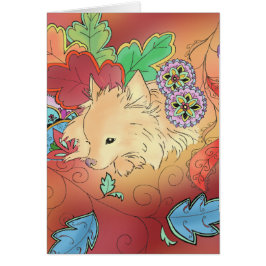 考えるなポメラニア犬カード(ブランク)