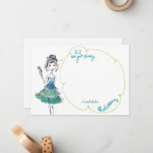 "考えるな女の子"のパーソナライズな文房具の平らなカード ノートカード (正面/裏面インサイチュ)