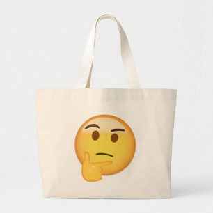 考えるな顔Emoji ラージトートバッグ