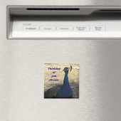 考えるのオスの孔雀の写真自然鳥 マグネット (インサイチュ (食洗機))