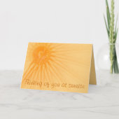 考えるのオレンジ色の抽象芸術サンシャインテンプレート カード (正面)