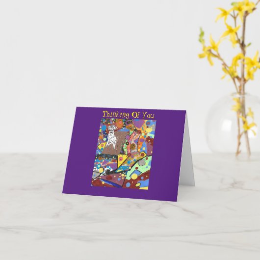 考えるのグリーティングカード カード (黄色い花)