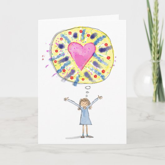 考えるのグリーティングカード カード (正面)