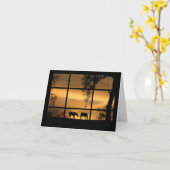 考えるのサンセットウィンドウ カード (黄色い花)