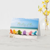 考えるのビーチ椅子 カード (黄色い花)