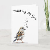 考えるの可愛い鳥のカード カード (正面)