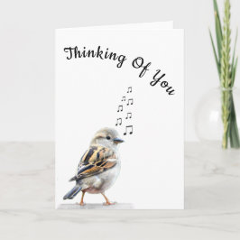 考えるの可愛い鳥のカード カード