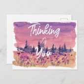 考えるの日没の牧草地はがき ポストカード (正面/裏面)