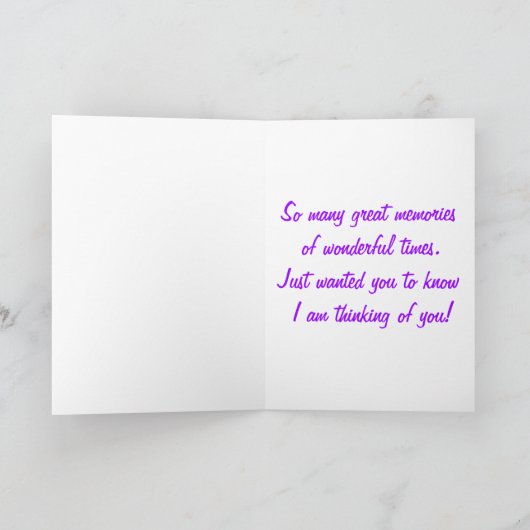 考えるの紫色のワイルドフラワーフォトカスタム カード (内部)