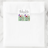 考えるの花かわいらし スクエアシール (バッグ)