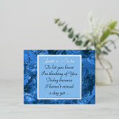 考えるの青い大理石の箔はがき 箔シーズンポストカード (立ち正面)