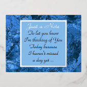 考えるの青い大理石の箔はがき 箔シーズンポストカード (正面)