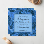 考えるの青い大理石 ノートカード (正面/裏面インサイチュ)