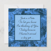 考えるの青い大理石 ノートカード (正面)